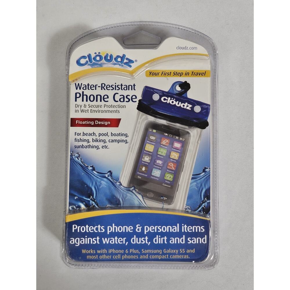 Cloudz Waterproof Phone Case FLOATING DESIGN Beach Pool Camping etc - New